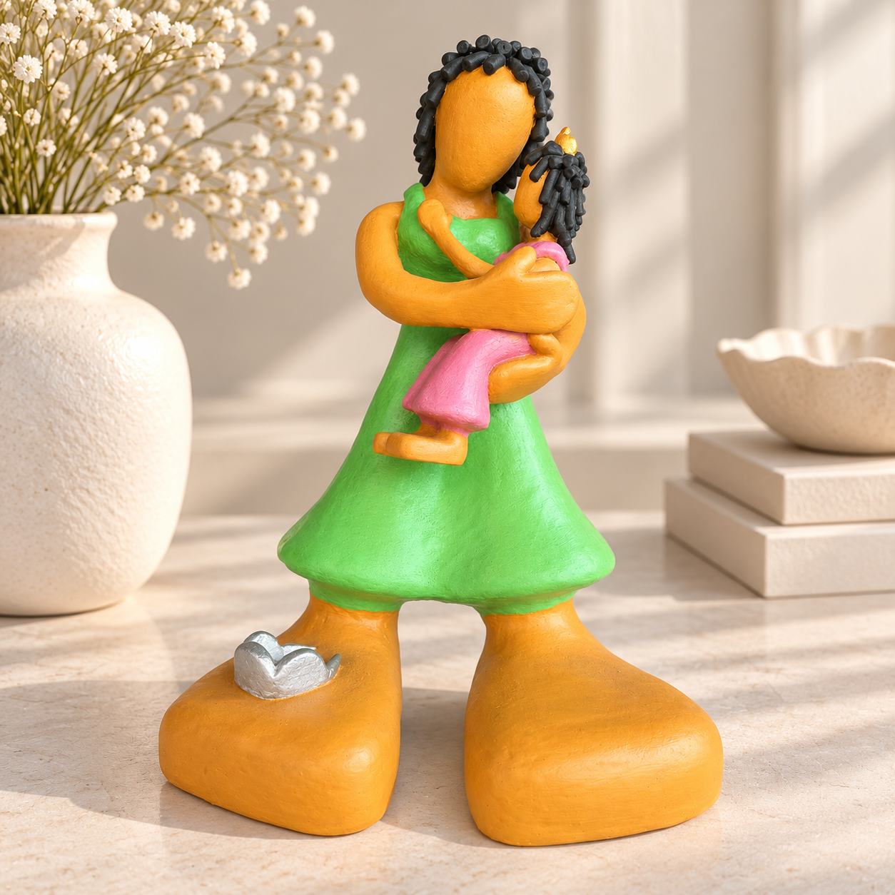 Estatueta Mãe e Filho em Abraço Amor de Mãe – Mateus Diodato - Imagem 1